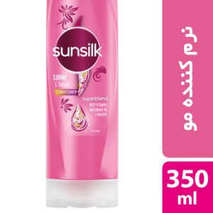 نرم کننده مو سان سیلک مدل shine and strength حجم 350 میلی لیتر